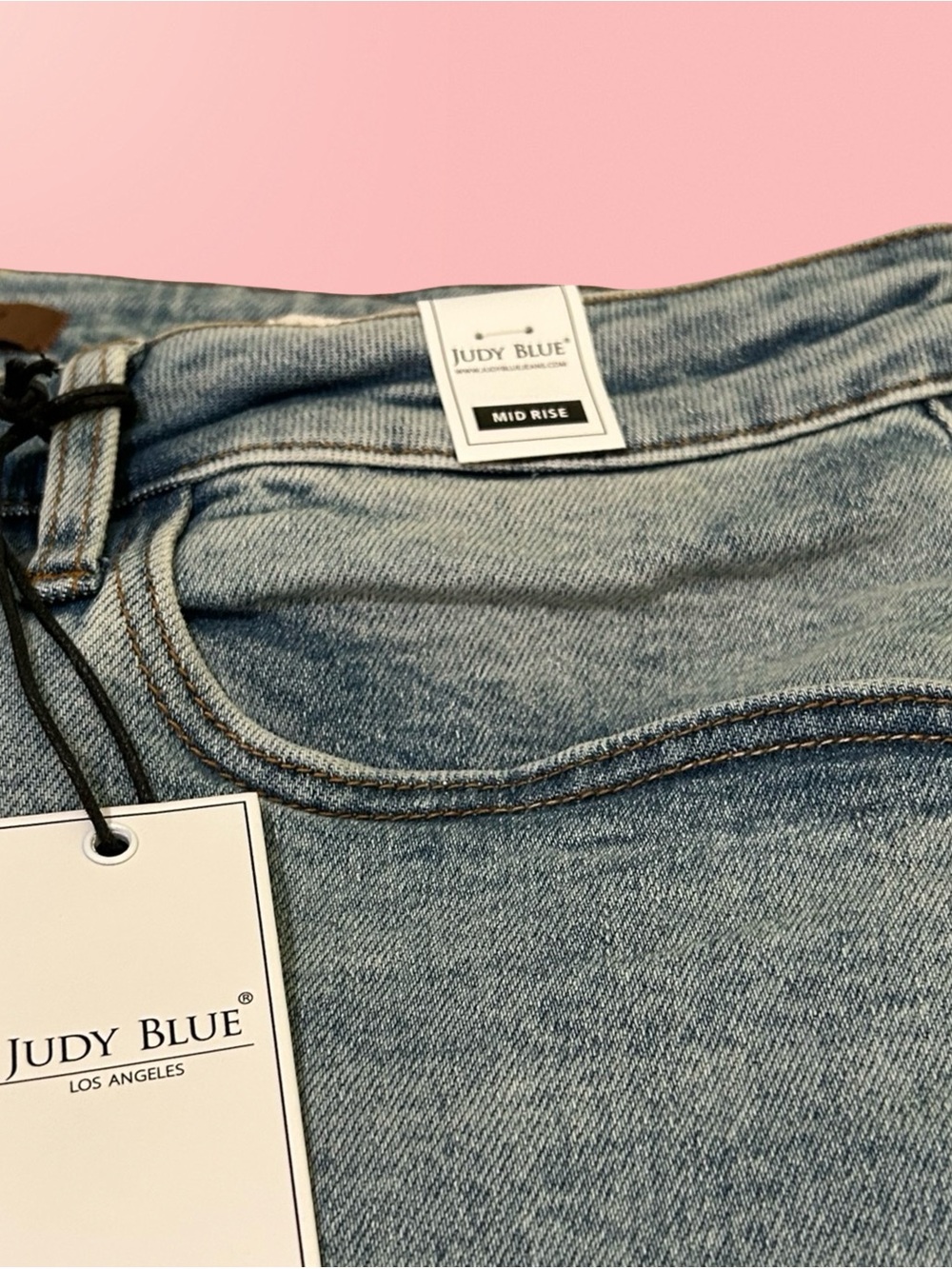 NWT! JUDY BLUE,WIDE CROP MED. BLUE JEANS IN PLUS SIZE 18W. MID RISE,FINISHED HEM - Picture 13 of 16